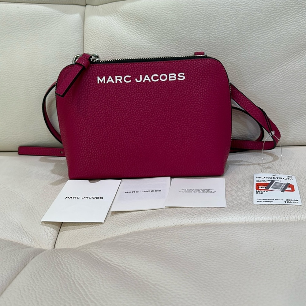 Marc Jacobs Grind Leather Crossbody Pouch Lipstick with Structured Design NWT